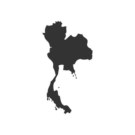 Thailand map slhouette vector illustration isolated on white backgorund.のイラスト素材