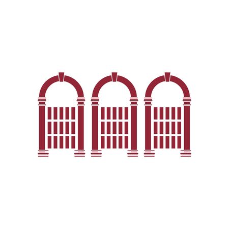 Library near the street icon vector illustration isolated on white backgorund.のイラスト素材