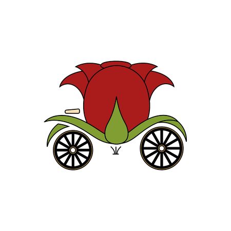 Beautifull rose flower like carriages vector illustration isolated on white background.のイラスト素材