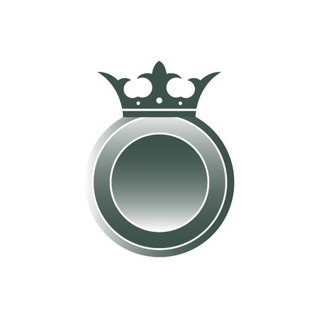 Coin with crown vector illustration isolated on white background.のイラスト素材