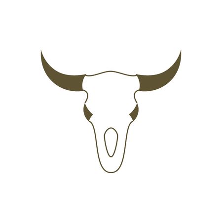 Bull skull vector illustration isolated on white background.のイラスト素材