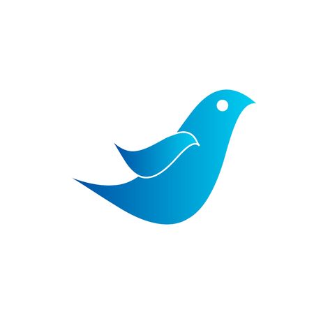 Beautiful blue simple bird icon illustration isolated on white background.のイラスト素材
