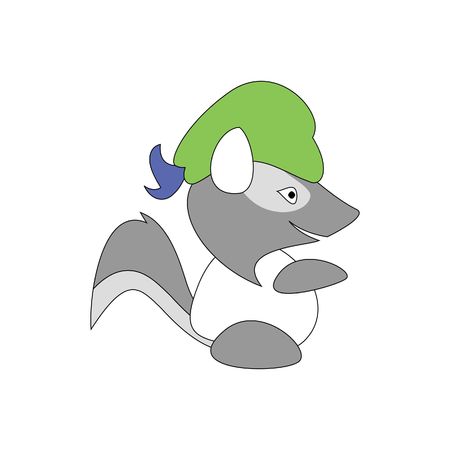 Cartoon style badger mascot isolated on a white background.のイラスト素材
