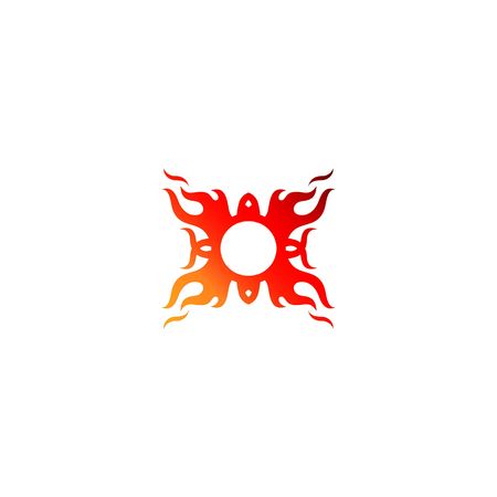 Stylized fire ornament isolated on a white backgorund.のイラスト素材