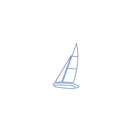 Sailboat vector illustration isolated on a white background.のイラスト素材