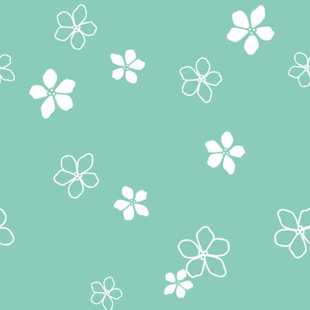 Vector pastel green garden tea party seamless pattern background. Perfect for fabric, scrapbooking, wallpaper projects.のイラスト素材