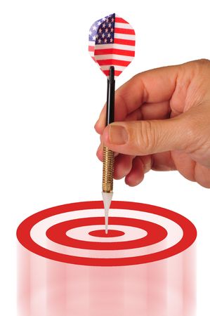 Dart hitting targetの写真素材