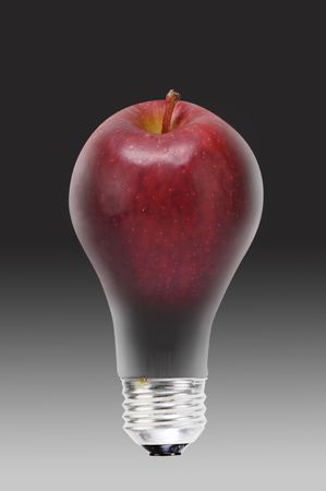 Red Apple in Light Bulb.の写真素材