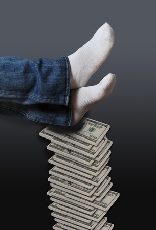 Resting on your money.の写真素材