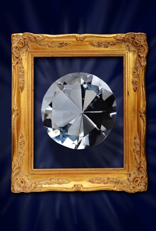 Diamond glowing in frame.の写真素材