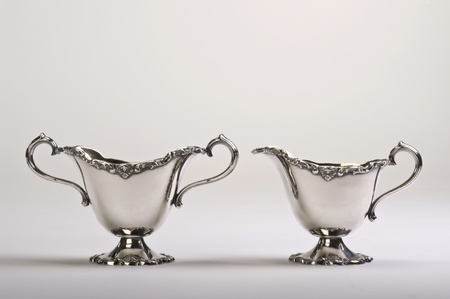 Antique English Sugar and Creamer.の写真素材