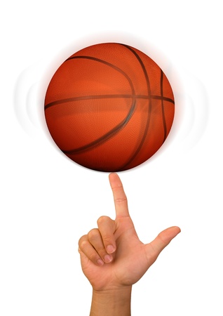 Basketball on a Finger の写真素材