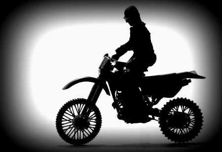 Silhouette of Motorbike.の写真素材