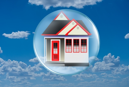 Home in a bubble の写真素材