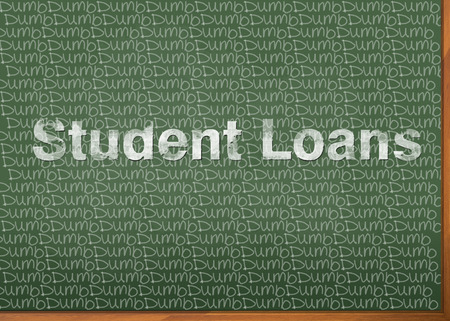 Student loans are dumb written on chalkboard.の写真素材