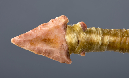 Real American Indian bird point pink flint arrowhead.