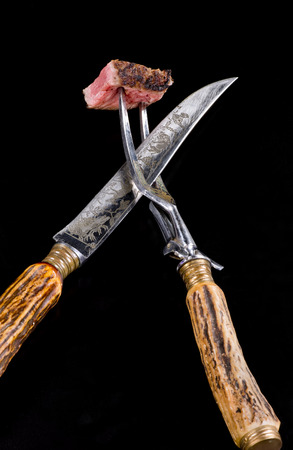 Fresh grilled rib eye steak ready to eat.の写真素材