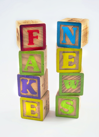 Fake News blocks on white background.の写真素材