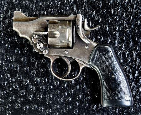 pistol made in 1917 used in World War 1 .の写真素材