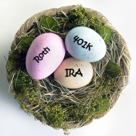 Saving for retirement with IRA,401 K, and Rothの写真素材