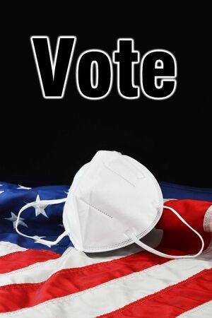 Vote America with N95 mask and Pandemic.の写真素材
