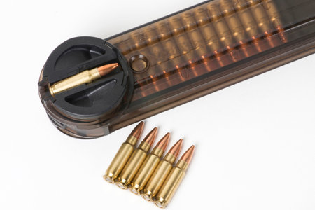 5.7vx 28mm assuult rifle ammo with 50 round magizine.の写真素材