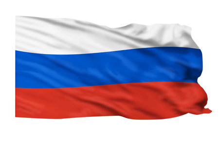 New Russian flag waving in the wind.の写真素材