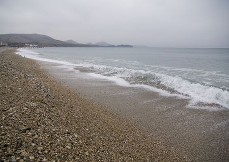 Coastline in the winterの写真素材