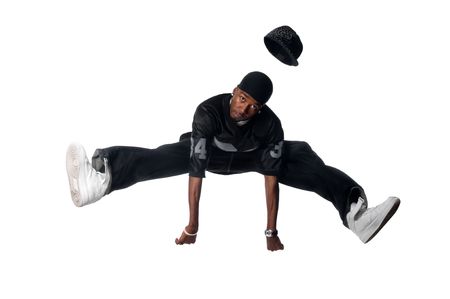 Cool young hip-hop dancer making a move