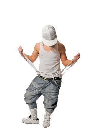 break dancer  isolated on whiteの写真素材