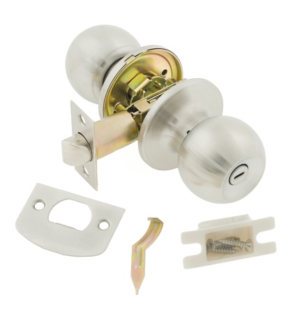 Door Knob assembly on White Backgroundの写真素材