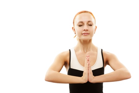 Young woman meditatingの写真素材