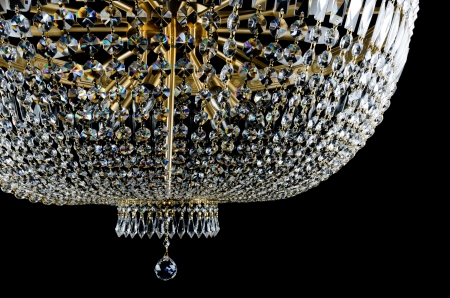 Closeup Contemporary glass chandelierの写真素材