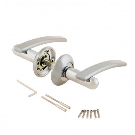 Door Knob assembly on White Backgroundの写真素材
