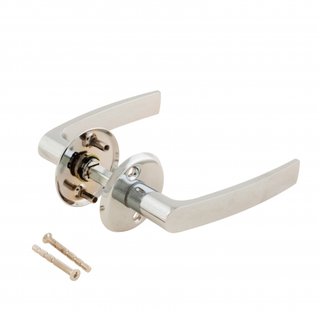 Door Knob assembly on White Backgroundの写真素材