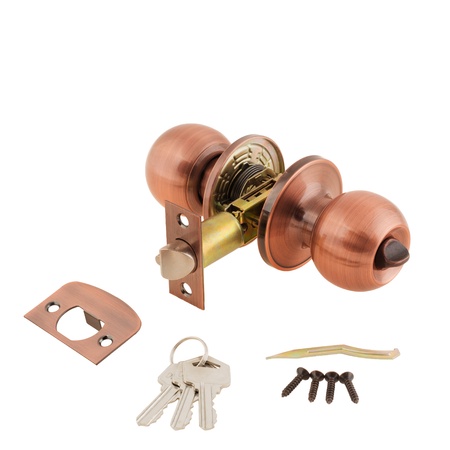 Door Knob assembly on White Backgroundの写真素材