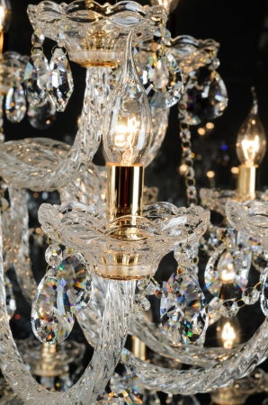 Contemporary glass chandelierの写真素材
