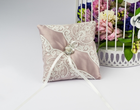 Beautiful pillow for wedding ringsの写真素材