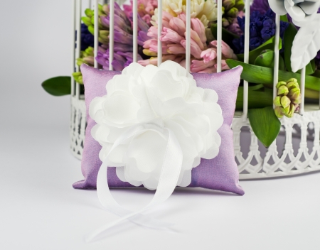 Beautiful pillow for wedding ringsの写真素材