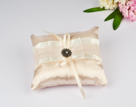 Beautiful pillow for wedding ringsの写真素材