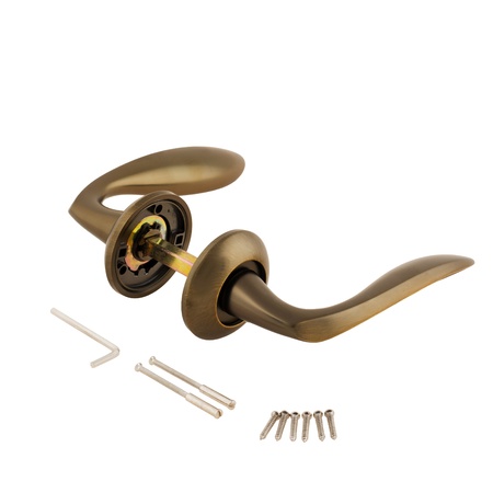 Door Knob assembly on White Backgroundの写真素材
