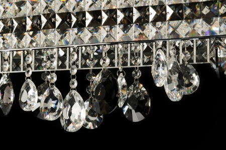 Contemporary glass chandelier closeupの写真素材