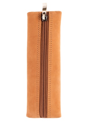 Leather wallet on whiteの写真素材