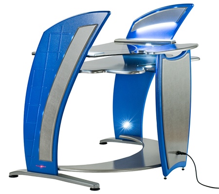 Modern computer desk or workstationの写真素材