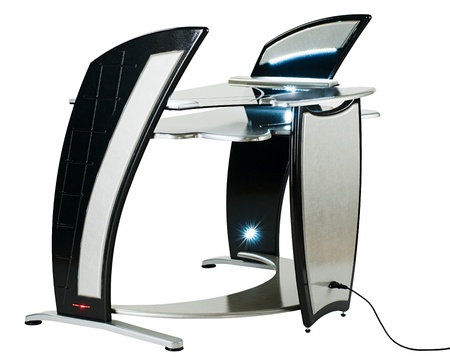 Modern computer desk or workstationの写真素材