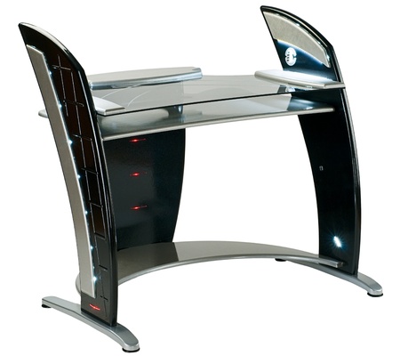Modern computer desk or workstationの写真素材