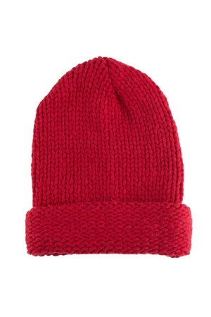 Knit hat on whiteの写真素材
