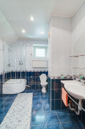 Bathroom in a modern cottageの写真素材