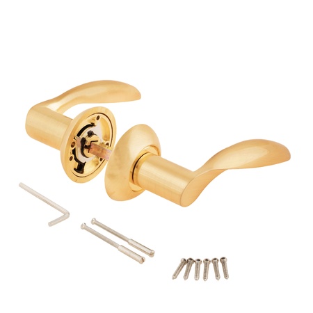 Door Knob assembly on White Backgroundの写真素材