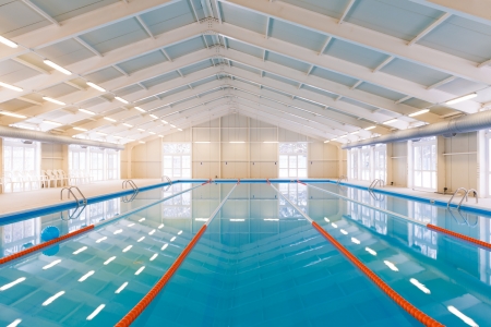 Indoors swimming poolの写真素材